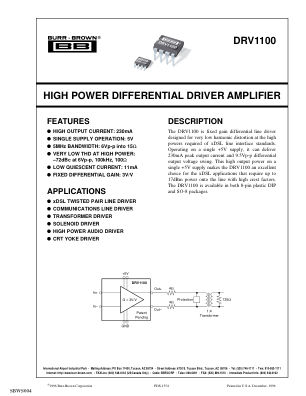 DRV1100 datasheet cover page
