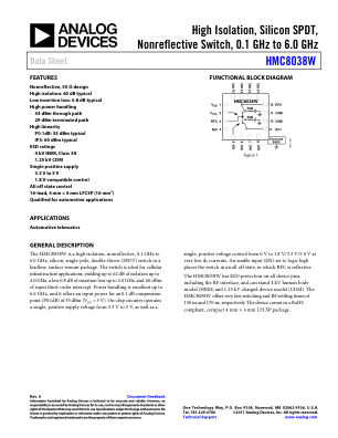 HMC8038W datasheet cover page