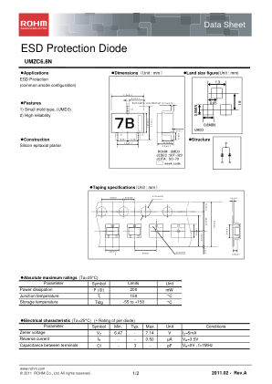 UMZC6.8N datasheet cover page