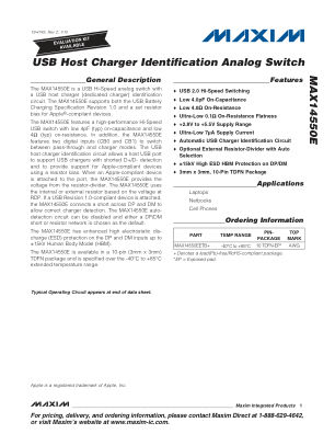 MAX14550E datasheet cover page