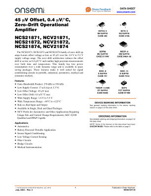 NCS21871 datasheet cover page