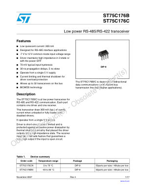 ST75C176B 数据手册首页