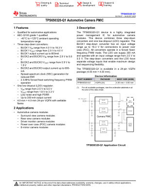 TPS650320-Q1 datasheet cover page
