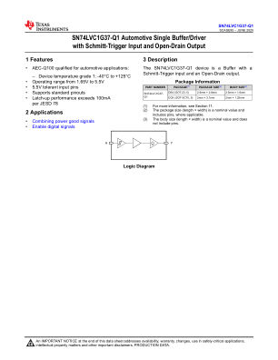 SN74LVC1G37-Q1 数据手册首页