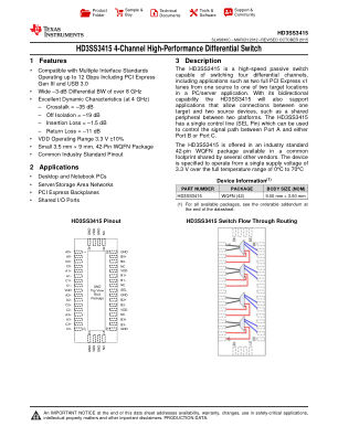HD3SS3415 datasheet cover page