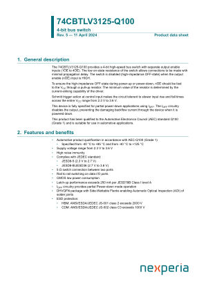 74CBTLV3125PW-Q10J datasheet cover page