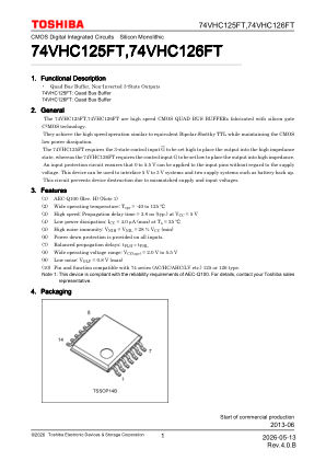 74VHC126FT datasheet cover page