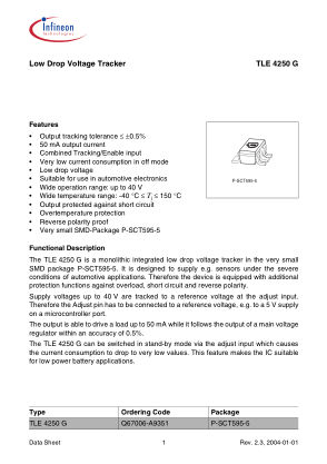 TLE4250G datasheet cover page