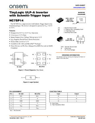 NC7SP14 数据手册首页