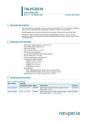 74LVC2G16GWH datasheet cover page