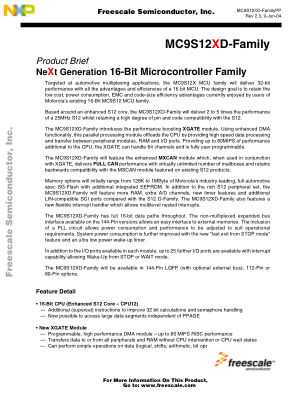 HCS12XDFAMILYPP 数据手册首页