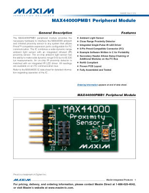MAX44000PMB1 数据手册首页