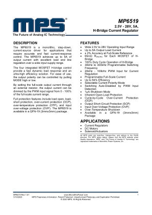 MP6519 datasheet cover page