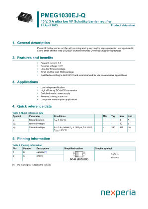 PMEG1030EJ-QX datasheet cover page