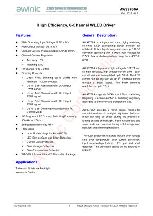 AW99706A datasheet cover page