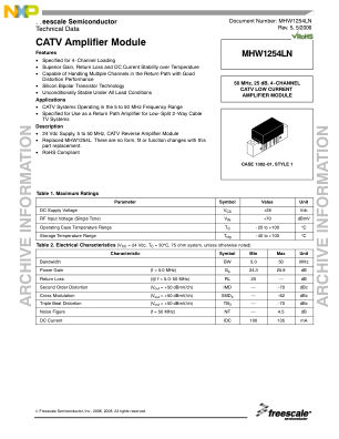 MHW1254LN datasheet cover page