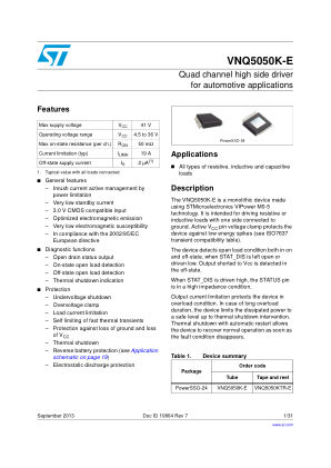 VNQ5050K-E 数据手册首页