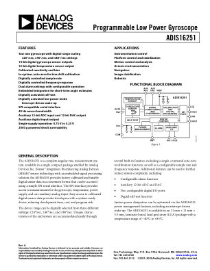 ADIS16251 数据手册首页