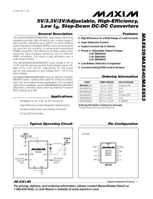 MAX639-MAX653 datasheet cover page