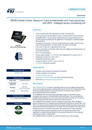 LSM6DSO16IS datasheet cover page