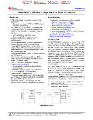 DS90UB935-Q1 datasheet cover page