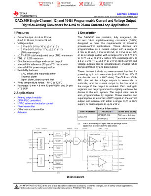 DAC8760 datasheet cover page