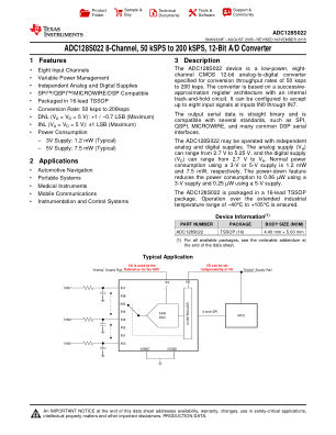 ADC128S022 datasheet cover page