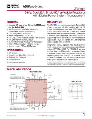 LTM4664 datasheet cover page