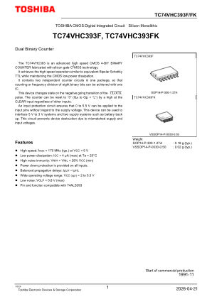 TC74VHC393F datasheet cover page