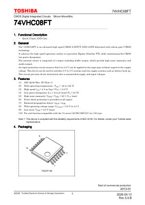 74VHC08FT datasheet cover page