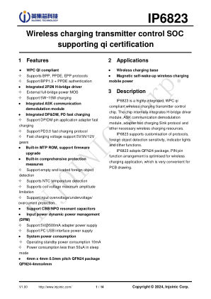 IP6823 datasheet cover page