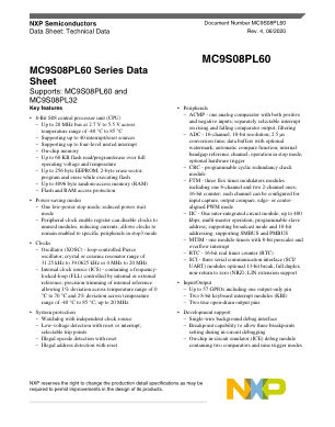 MC9S08PL60 数据手册首页