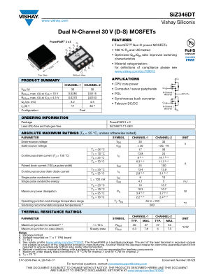 SIZ346DT 数据手册首页