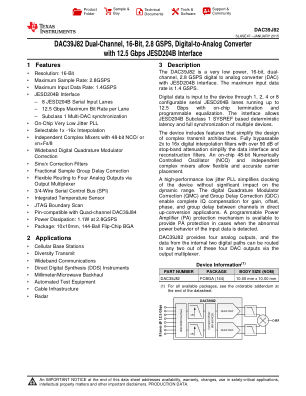 DAC39J82 datasheet cover page