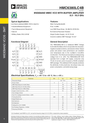 HMC6380 datasheet cover page