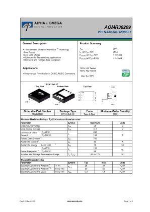 AOMR38209 datasheet cover page