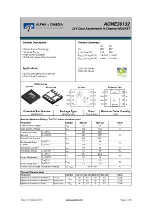 AONE36132 datasheet cover page