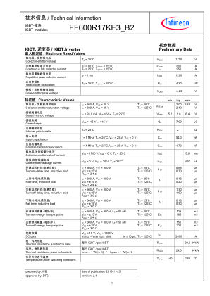 FF600R17KE3-B2 数据手册首页