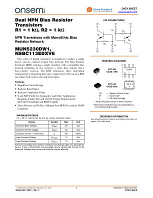 DTC113ED datasheet cover page