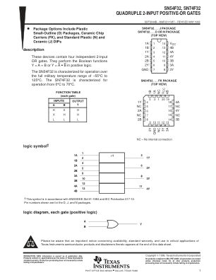 SN74F32 datasheet cover page