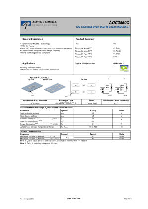 AOC3860C datasheet cover page