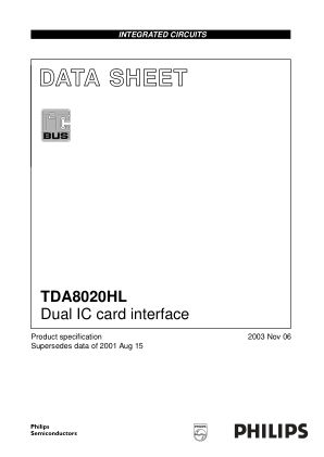 TDA8020HL datasheet cover page