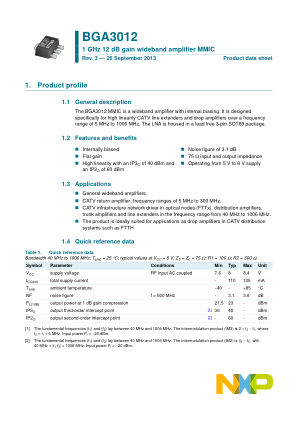 BGA3012 datasheet cover page