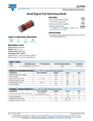 LL4150 datasheet cover page