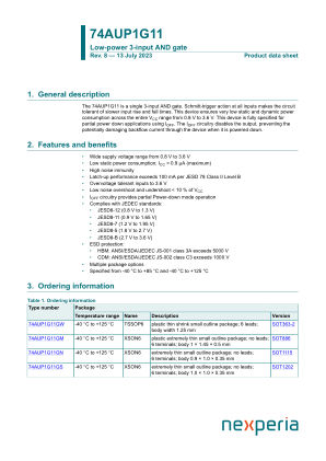 74AUP1G11GN 数据手册首页
