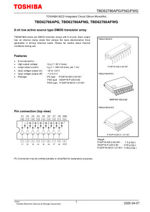 TBD62786AFWG datasheet cover page