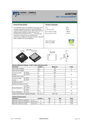 AON7296 datasheet cover page
