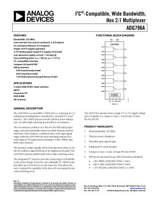 ADG796A 数据手册首页