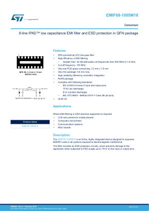 EMIF08-1005M16 datasheet cover page