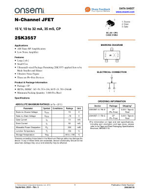 2SK3557 datasheet cover page